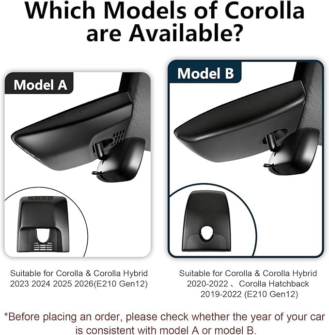 mangoal 4K Dash Cam Custom fit for Toyota Corolla & Hybrid 2020 2021 2022,LE XLE XSE SE,Corolla Hatchback 2019-2022 Gen12 E210 (Model B), Integrated OEM Look, App & WiFi, 64GB Card