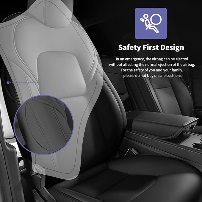 AOMSAZTO Car Seat Cover for Tesla Model Y 2020 2021 2022 2023 2024 2025 - Full Set Faux Leather Seat Covers (Black)