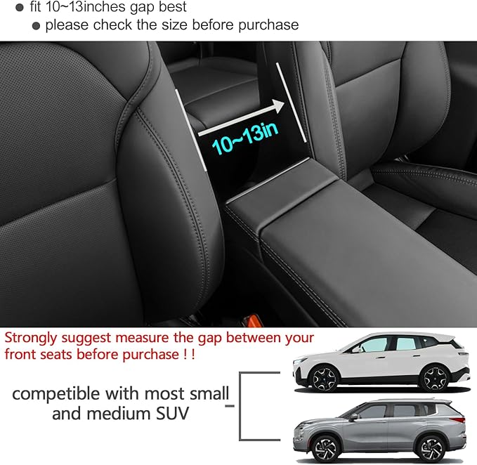 Car Purse Holder Between Front Seats PU Leather Bag Holder Above Armrest Box Child Barrier Front Seat Snack Organizer Bag Storage Auto Interior Accessories(Medium Size)