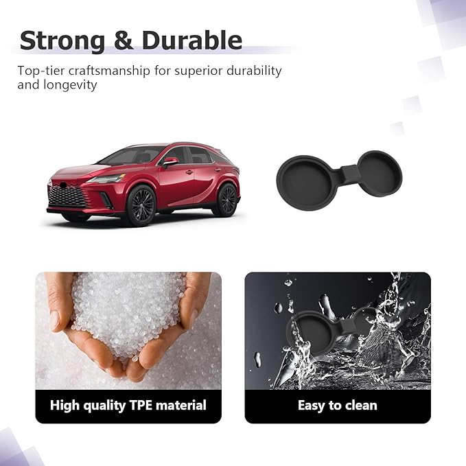 LUWU 2025 2026 RX350 Center Console Cup Holder Compatible with 2024 2025 2026 Lexus RX350/RX450/RX500 Accessories Premium Silicone Cup Holder Mat Spill-Proof, Easy Install & Clean, Black