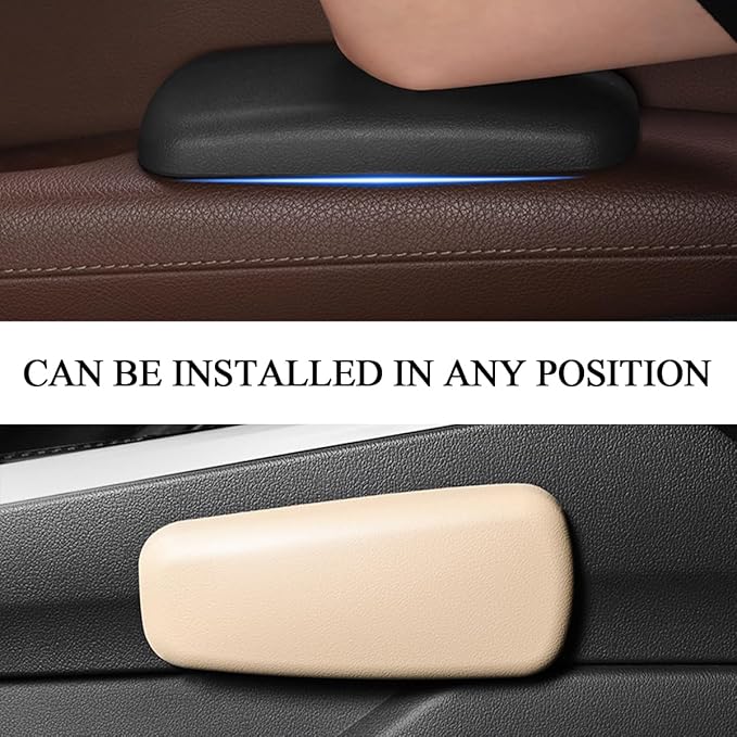 2 PCS Car Elbow Pad Arm Rest, Auto Armrest Cushion Relieves Elbow Fatigue, Automotive Door Armrest Protective Pads Suitable for Most Vehicles, Universal Car Accessories (Beige)