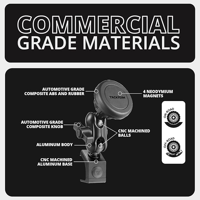 Tackform Link Phone Mount with Top Dash Clip - Compatible with 2021-2025 Ford Bronco | Aluminum | Zero Slip, Anti-Scratch | Universal Magnetic Phone Holder | 2" Arm | Blue | (NOT MAGSAFE Compatible)