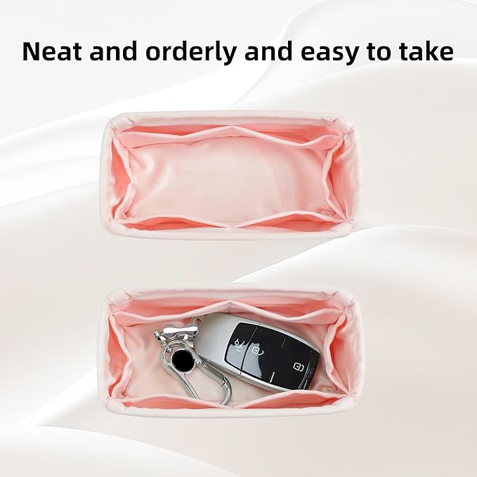DGAZ Silk Purse Organizer Insert Fits LV Speedy 16/20/25/30/35/45 bags，Silky Smooth Bag Organizer，Luxury Handbag & Tote Shaper（Pink，New nano 16）