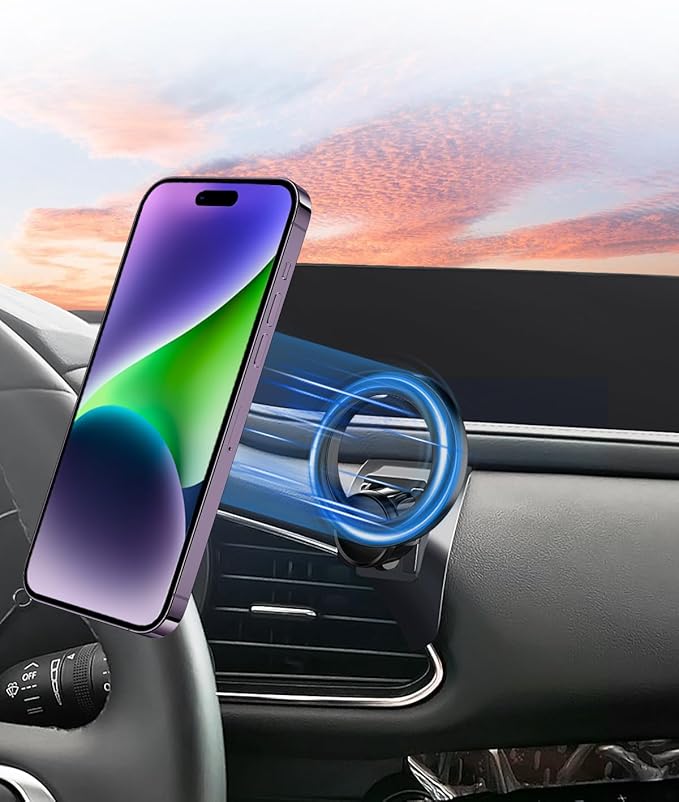 PZK Car Phone Mount for Mazda CX-30 CX30 2019-2022 2023 2024 2025 Accessories Custom Air Vent Car Phone Holder Compatible with Magsafe Magnetic Hands Free 360° Rotation Cell Phone Automobile Cradles