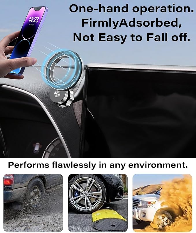 Car Phone Holder for 2020-2026 Toyota Highlander Accessories Compatible with MagSafe Cell Phone Mount 360° Rotation Does Not Affect Air Vent,Dashboard Original-Size Replacement Model