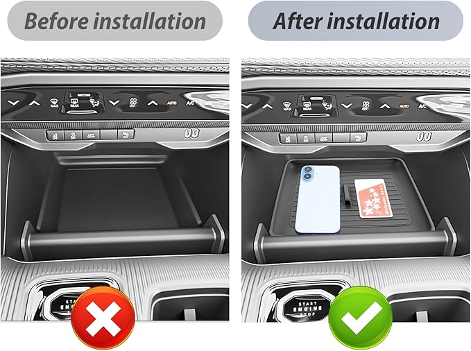 SKTU for 2026 Jeep Cherokee Wireless Charging Mat 2026+ Jeep Cherokee (Base/Laredo/Limited/Overland) Center Console Non-Slip Pad 2026 Cherokee Accessories 2026 Cherokee Rubber Console Mat Durable
