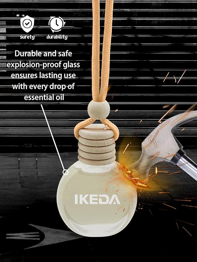 Ikeda Car Air Freshener: Hanging Car Smell Air Freshener | 10ml Hanging Car Perfume | Long Lasting Fragrance | Strong Scents Diffuser for Auto Home (Memory)