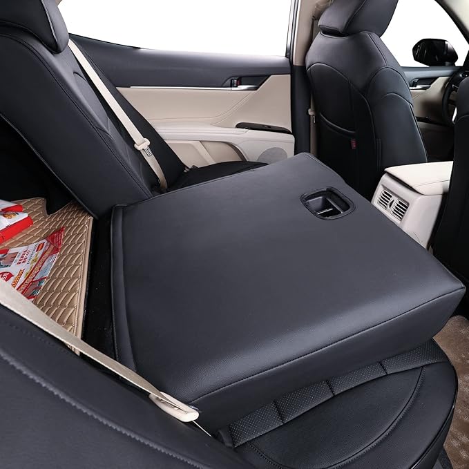 EKR Camry Car Seat Covers for Toyota Camry 2018 2019 2020 2021 2022 2023 2024 Hybrid XLE,Hybrid XSEWaterproof Leather Car Seat Cover Full Set for Trucks SUV-Faux Leather (Black/Gray)