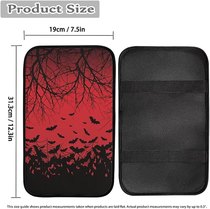 Blood Branch Bat Auto Armrest Box Cover Car Arm Rest Seat Storage Box Mat Arm Rest Cushion Pads Dog & Cat Paws Protector Universal Fit for SUV/Truck/Vehicle