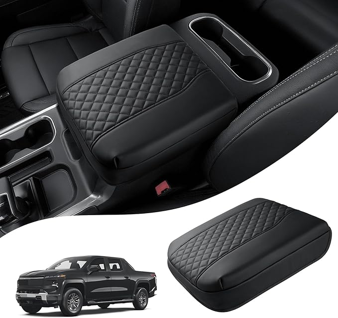 Autorder Center Console Cover for 2019-2026 Chevy Silverado/GMC Sierra Accessories, Tahoe&Suburban&Yukon 2021-2026, Armrest Cover Leather Middle Console Covers Anti-Scratch(Bucket Seat Only)