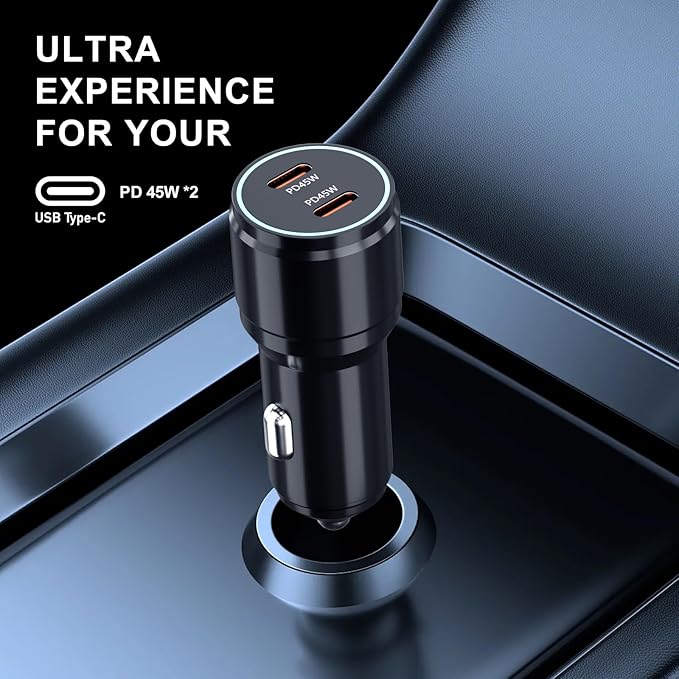 Samsung Super Fast Charger Type C Kit,45W PD USB C Wall/Car Charger for Samsung Galaxy S26/S25/S24/S23/S22/Plus/Ultra/FE/Note 20/10/A71,2020/2018 Pad Pro/Air,with 2X USB C-to-C Cable(6.6ft)