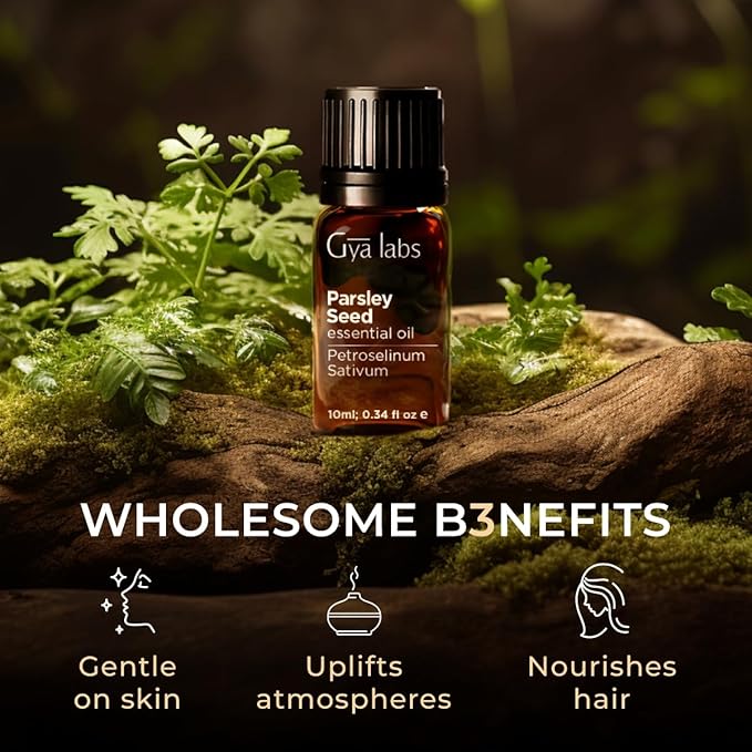 100% Pure Parsley Essential Oil - 0.34 Fl Oz - Parsley Oil for Hair, Skin, Diffuser, Aromatherapy & DIY Candle Making Scent