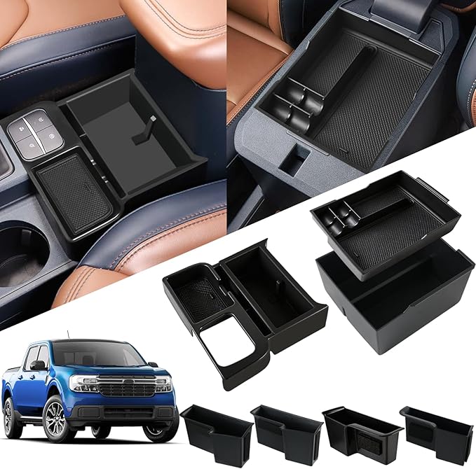 7pcs Center Console Storage Organizer Sunglass Holder for Ford Maverick 2022-2026, with Door Handle Storage Organizer, Center Console Armrest Organizer Set Fit Maverick Accessories
