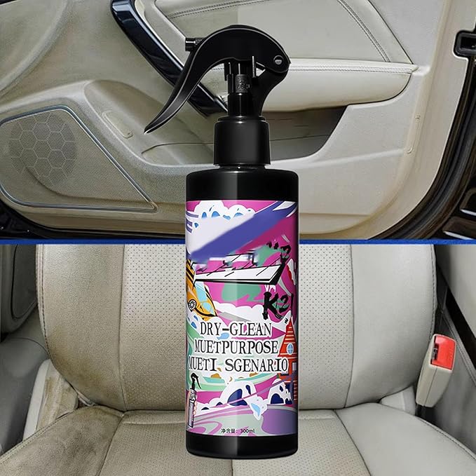 Car Interior Cleaner - 300ml Powerful Fabric Seat Spray, Automotive Upholstery Agent with Deep Stain Removal, Vehicle Carpet Cleaner with Fast Drying Formula, Cleaning Spray for Truck SUV