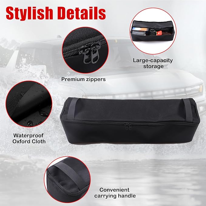Under Seat Organizer for Hummer EV Accessories Backseat Rear Hidden Under Seat Storage Bags Portable Waterproof Foldable Storage Tool with Handle for Hummer EV SUV Pickup 2024 2025 2026