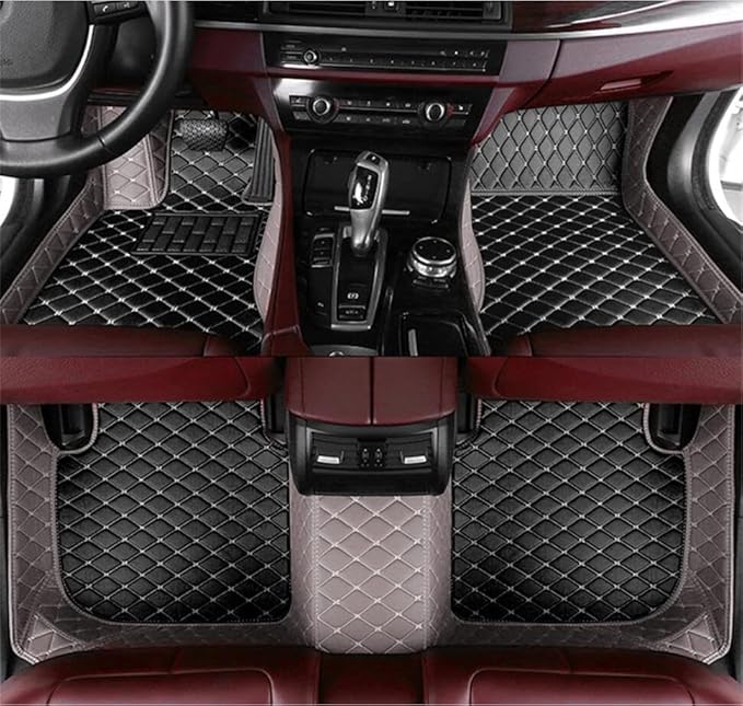 Custome Car Mats Accessories All Weather Floor mats Compatible with Automotive Floor Mats Passenger car mats (Gray Black)