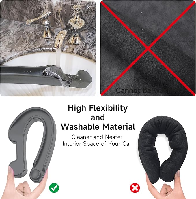 Givifive Car Seat Gap Filler Set of 2, 3IN1 Seat Side Gap Filler Plug with Storage Slot & Hook Function, Soft Foam Universal Fit Car SUV Truck Fill Gap Between Seats Console Organizer（Standard Gray）