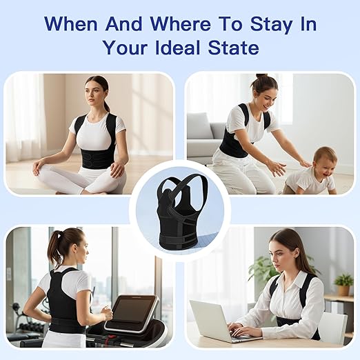 Posture Corrector for Women & Men, Back Brace Straightener with Adjustable Support, Relief for Neck/Shoulder/Back Pain, Scoliosis & Hunchback Correction, Breathable Mesh Design