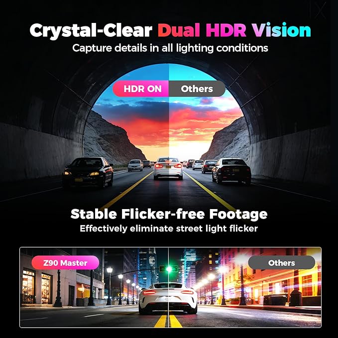 DDPAI 4K 3-Channel Dash Cam,Dashcam for Cars with 128G eMMC+CPL,Front & Rear & Inside(2160P+2160P+1080P),Dual STARVIS 2 Sensors IMX678 + IMX678,AI ISP Night Vision,ADAS, WiFi 6, 4G LTE,Z90 Master 3CH