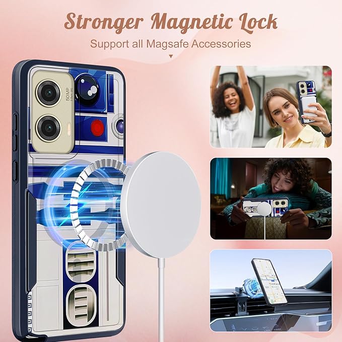 for Moto G Stylus 5G 2024 Case - Compatible with MagSafe Women Girls Boys Cute Magnetic Phone Cover Cool Blue Unique Heavy Duty Shockproof Design for Motorola Moto G Stylus 5G 2024 Cases