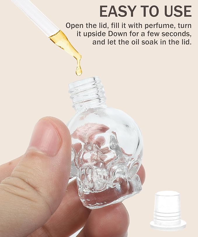 bylikeho 7PCS Car Diffuser Bottle,Automotive Use Car Diffuser Car Hanging Glass Bottle,Car Accessories Car Decor Car Hanging Diffuser,Skull Glass Bottle Hanging Diffuser Bottle for Cars