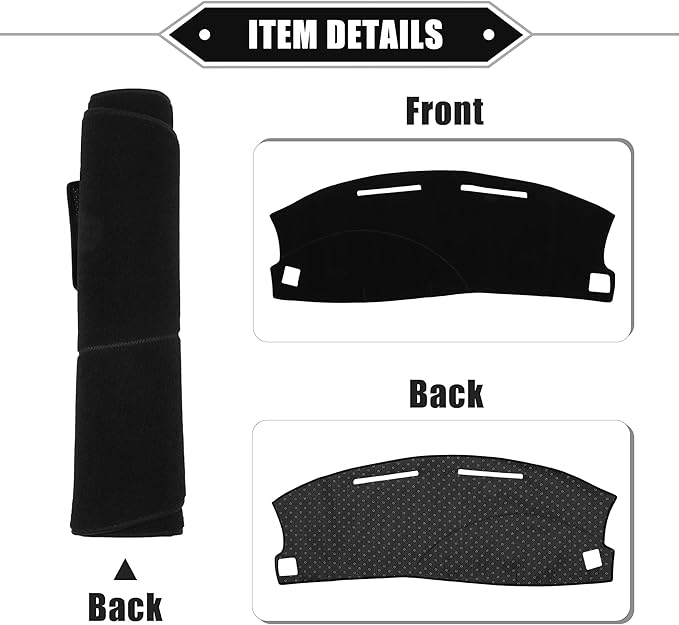 Dashboard Cover Compatible for Dodge Charger 2005-2007, Nonslip Polyester Black Dash Cover Mat Dash Board Protector Cover
