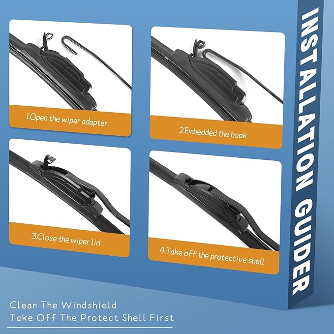 MIKKUPPA 22"+21"+12" Windshield Wiper Kit - Replacement for 2011-2023 Dodge Durango, 2011-2013 Jeep Grand Cherokee - U/J Hook All Season Wiper Blades, Pack of 3