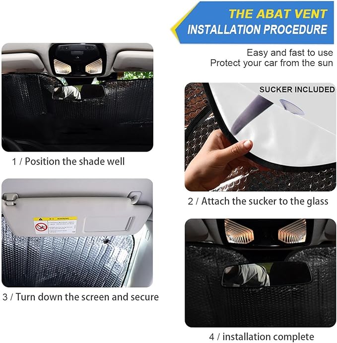 xigua Highland Cow Car Windshield Sunshade Foldable Front Window Sun Visor Protector for Car,SUV,Truck - Keep Vehicle Cool,55 x 27.6 Inch
