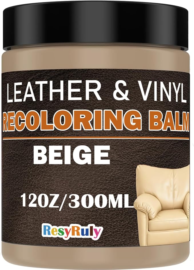 Beige Leather Repair Kit Furniture Vinyl Car Interior Steering Wheel Car Seats Color Restorer Cream Leather Recoloring Balm Fade Better Couch Conditioner Scratch Stain Remover Dye Paint Sofa Fabric