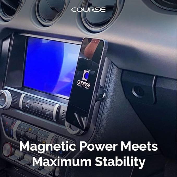 Course Motorsports Direct Fit Phone Mount | MagSafe Compatible | Custom Fit Car Phone Mount | Ford Mustang Phone Holder | Compatible with Ford Mustang, GT, GT-350, GT-500 (2015-2023)