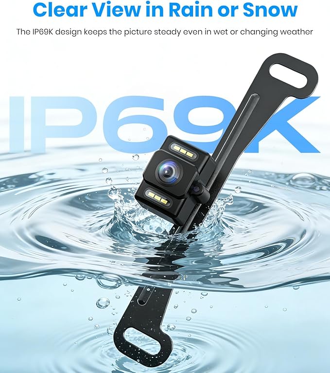 AUTO-VOX OEM Backup Camera: HD Quality 6 LED Night Vision, IP69K WaterProof Wide Angle Reverse Rear View Camera, One Click Switchable 6 Video Formats Back Up Camera for Car,Vehicle,Pickup,Truck,SUV,RV