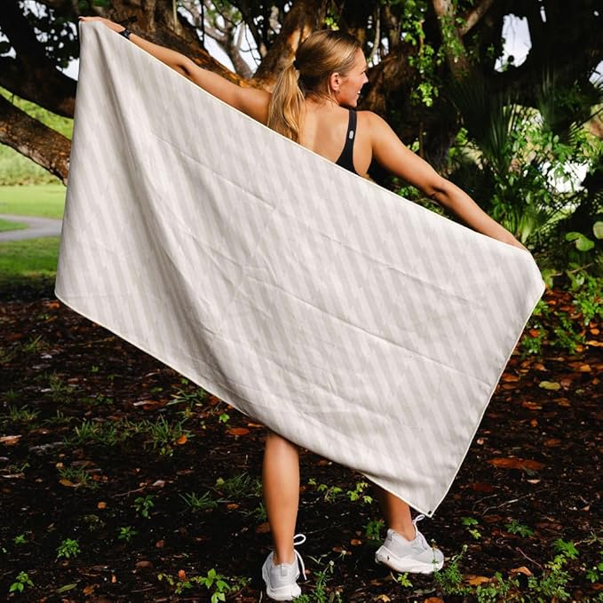 Sprints Athletic Running Towel, Full-Sized, Car Seat Cover - Performance Microfiber (Velocity Blitz Cream)