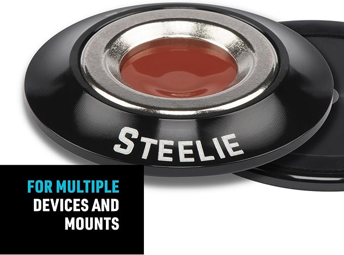 Nite Ize Steelie Orbiter Magnetic Socket and Metal Plate - Car Mobile Phone Holder - Phone Metal Plate - Magnetic Phone Holder - Black