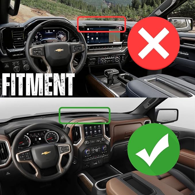 Bulletpoint RubiGrid Metal Dash Mount Phone Holder Compatible with 2019+ Chevrolet Silverado GMC Sierra Multi-Device Holder with 20mm Ball System (Spring-Loaded)