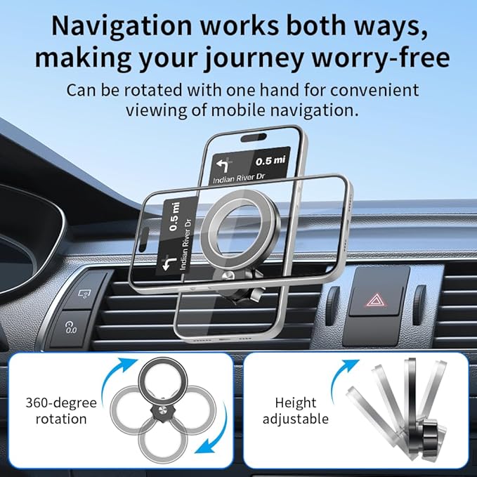 Car Magnetic Phone Mount for Toyota RAV4 2019-2025 [ 7/8/9 inch Touch Screen ] Auto Interior Accessories Best Cellphone Holder Mobile Cradle Cell Phones Navigation Charging Screen Magnet Stand