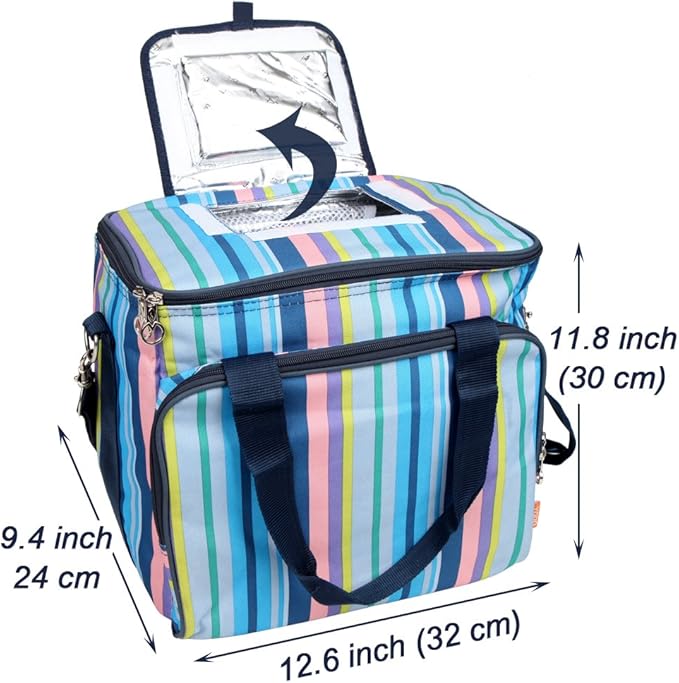 Yodo Collapsible Soft Cooler Bag, 18L Insulated Leakproof Lunch Cooler, 24 Can Portable Picnic Cooler with Quick Access Lid for Beach, Camping, Travel