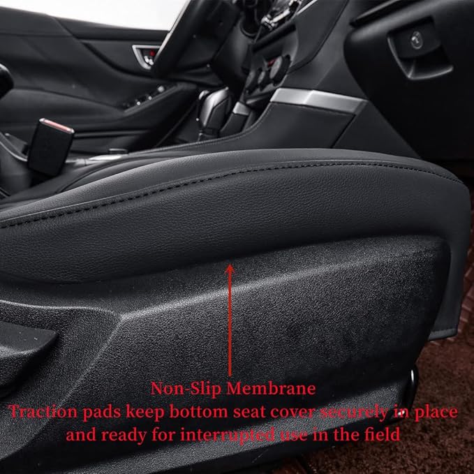coverdream Forester Car Seat Covers Custom Fit for 2009-2013 Subaru Forester Seat Covers,Rear Seat W/Cup Holder,Full Coverage Waterproof Leather Seat Protector(Full Set,Black/Red)