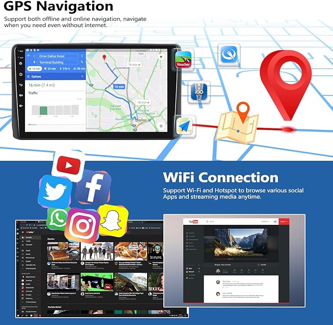 2G+64G Car Radio Stereo for Dodge RAM 1500 2500 3500 Radio 2002 2003 2004 2005 with Wireless CarPlay Android Auto 9" Touch Screen Head Unit with HD Backup Camera Android 13 Radio GPS WiFi Mirror Link