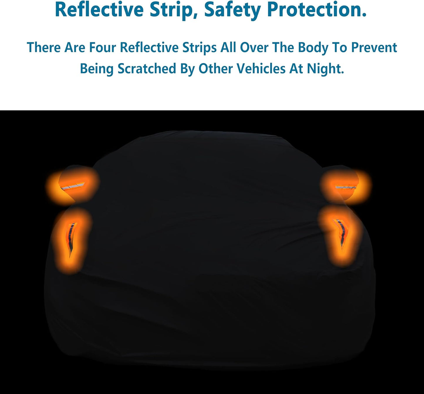 MORNYRAY Waterproof Car Cover All Weather Snowproof UV Protection Windproof Outdoor Full Truck Cover, Universal Fit for (All Black, Fit Truck Length 230-242 inch)