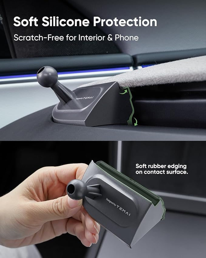 Phone Mount for Tesla Model Y Juniper 2025-2026, Magnetic Phone Holder for Tesla Model 3 Highland 2024-2026, Hide Design Easy to Install, Suitable for iPhone & All Phones with Magnetic Sheet