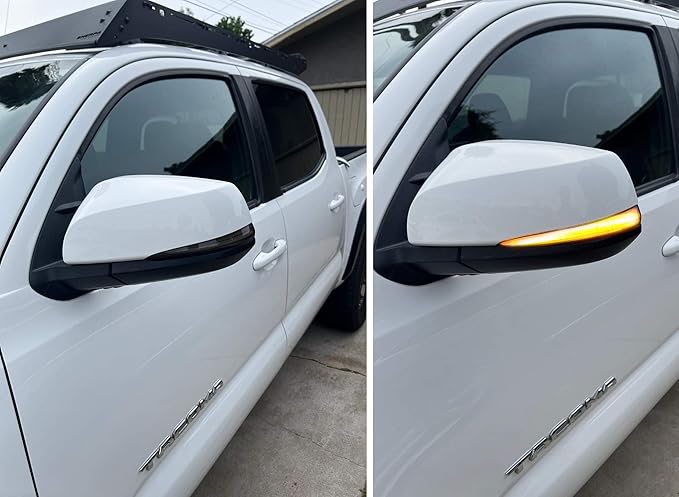iJDMTOY Smoked Lens Dynamic Sequential Blink/Flow Full LED Side Mirror Turn Signal Light Assembly Kit Compatible with Toyota 2016-2023 Tacoma, 2019-2025 RAV4, 2020-up Highlander, etc