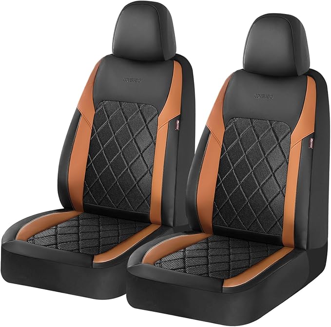 Coverado Car Seat Covers, Front Seat Covers, 2 Front Automotive Seat Cover, Mesh Breathable Seat Protectors, Universal Fit for Most Cars