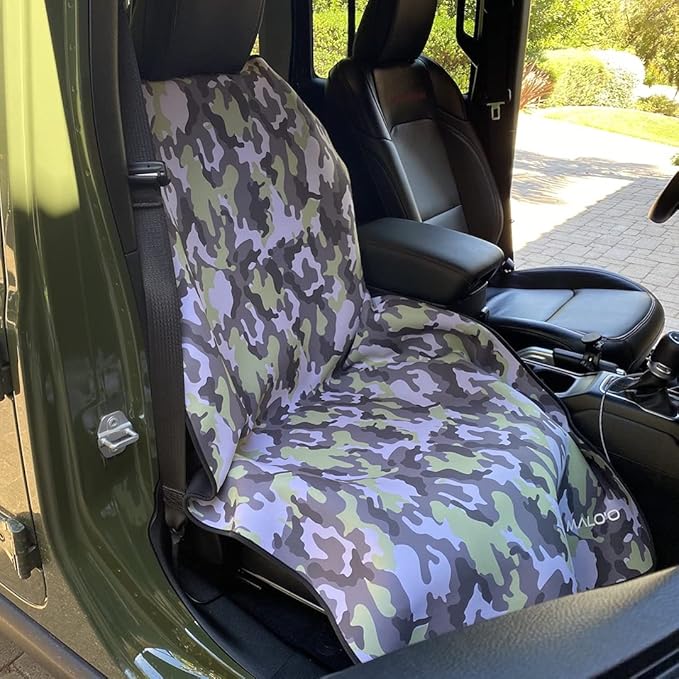 Malo’o SeatGuard Waterproof Car Seat Cover, Neoprene Universal Seat Protector for Trucks and Cars, Heavy Duty Seat Cover for Sports Gear, Dogs and Wet Clothing, Camo