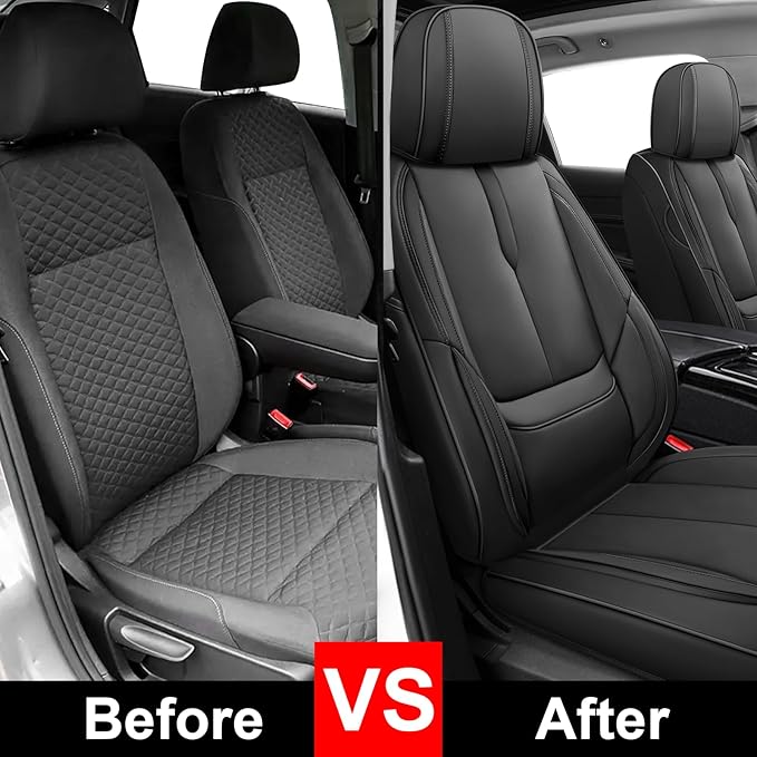 Fit for 98% of Mercedes Benz Car Seat Covers, Premium Nappa Leather Seat Cover, Fully Wrapped Protect Modern Style Seat Cover (2-Seat Standard, Classic Black)