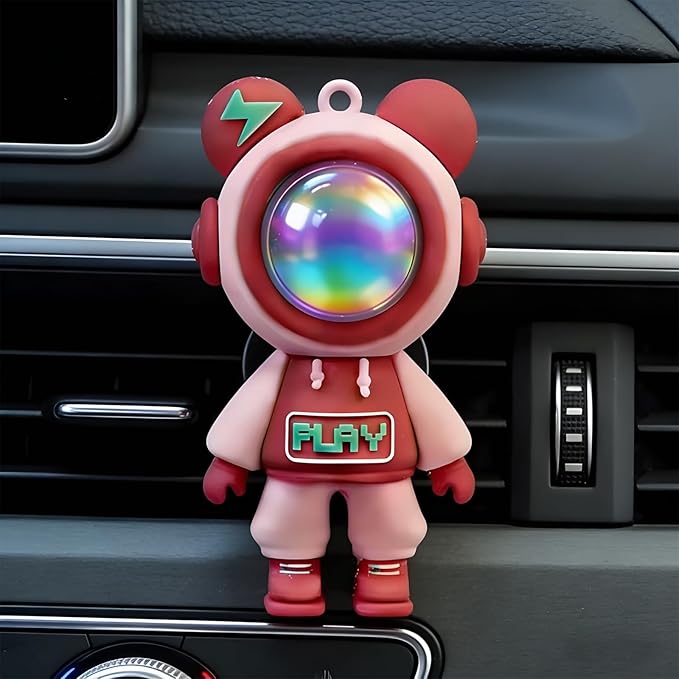 Car Air Freshener,Astronaut Vent Clip,Car Odor Eliminator,Car Air Freshener Clips (Red)