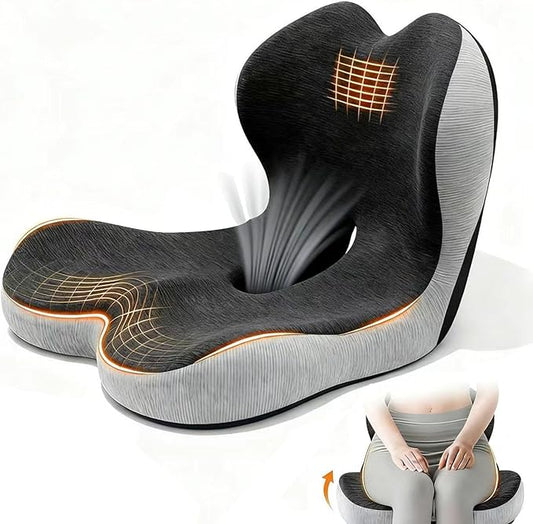 Car Seat Cushion for Long Driving, Office Chair Cushion, Memory Foam Seat Cushion Effectively Increase Height by 3.94 Inch, Car Seat Cushion for Back Pain Sciatica Tailbone Pain Relief.
