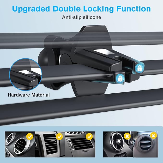 OHLPRO 2Pack Car Air Vent Clip Replacement, [Stable & Anti-Shake] Phone Mount Base with 16mm Ball Head, Heavy Duty Air Vent Holder Compatible with iPhone, Samsung & Most Car Phone Cradles