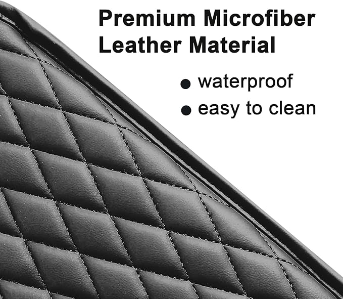 Car Center Console Cover,Leather Armrest Cover Cushion with 2 Storage Bags Universal Car Armrest Seat Box Pad Car Interior Accessories Protector for Most Vehicle(Black)