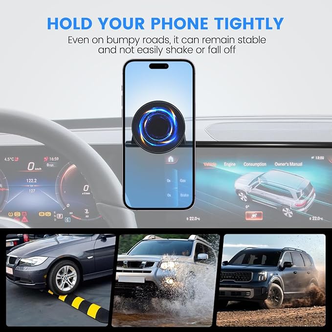 Car Phone Holder Compatible with Mercedes-Benz A-Class/B-Class/GLB/GLA/CLA/EQA/EQB 2019-2024 Only Fit 10.25-Inch Touch Screen, Phone Mount Compatible with MagSafe Hands-Free 360° Rotation