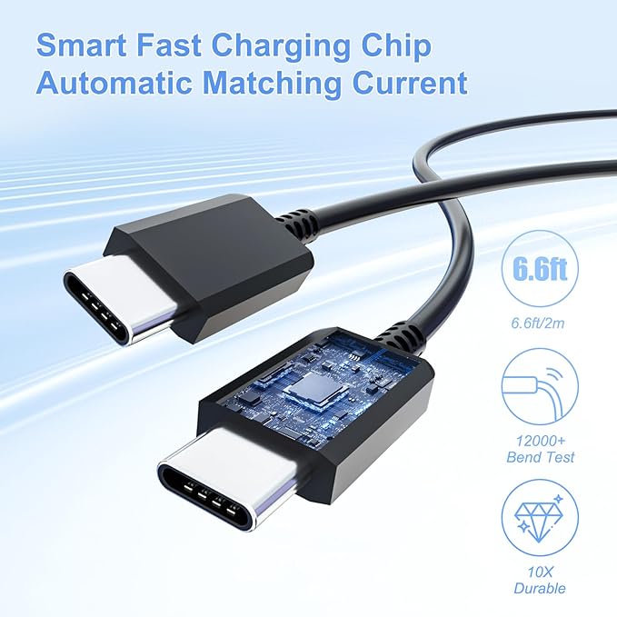Samsung Super Fast Charger Type C Kit,25W PD USB C Wall/Car Charger for Samsung Galaxy S26/S25/S24/S23/S22/Plus/Ultra/FE/Note 20/10/A71,2020/2018 Pad Pro/Air,with 2X USB C-to-C Cable(6.6ft)